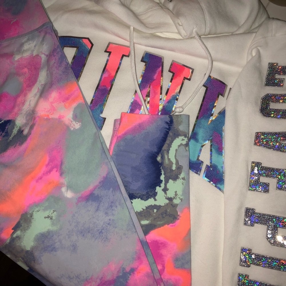 Medium VS PINK Bling Hoodie & Ultimate Legging